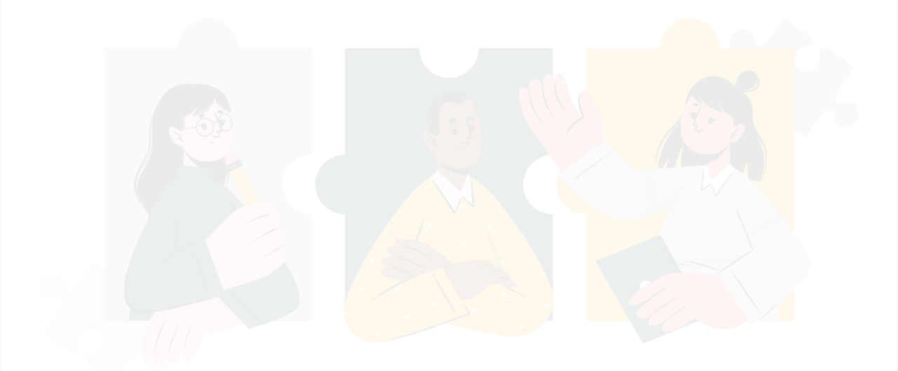 Background image depicting partners having a discussion.